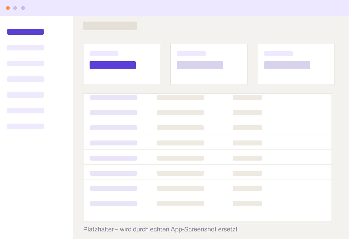 Ansicht der HectoBase-Oberfläche mit Übersicht und Tabelle